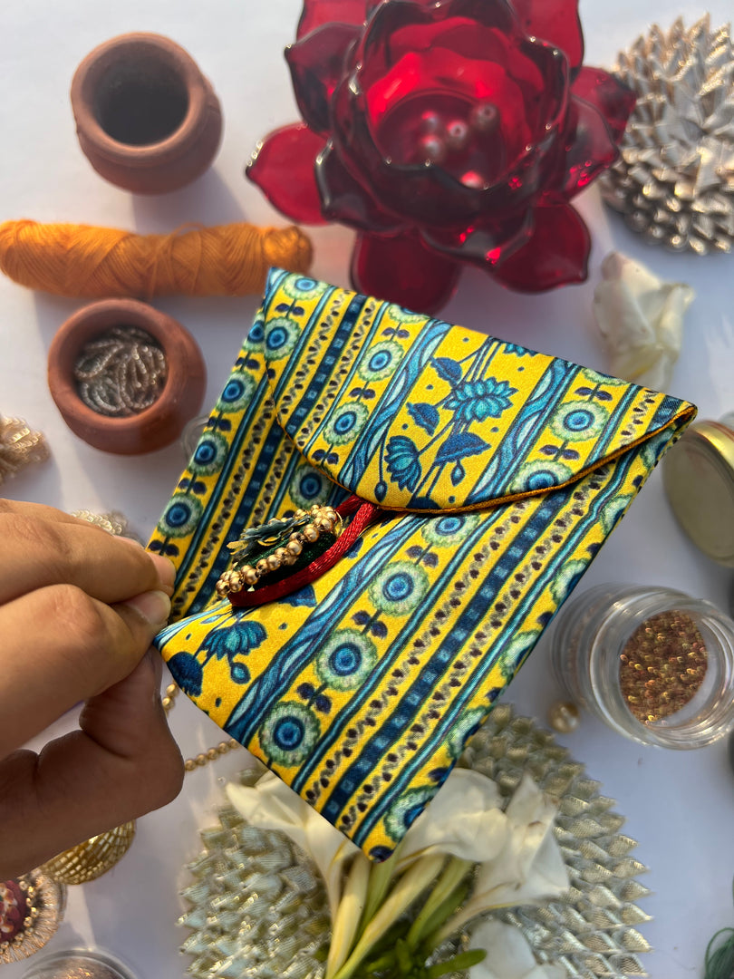 ADD ON: Maroon Navratna Patola Mini Pouch