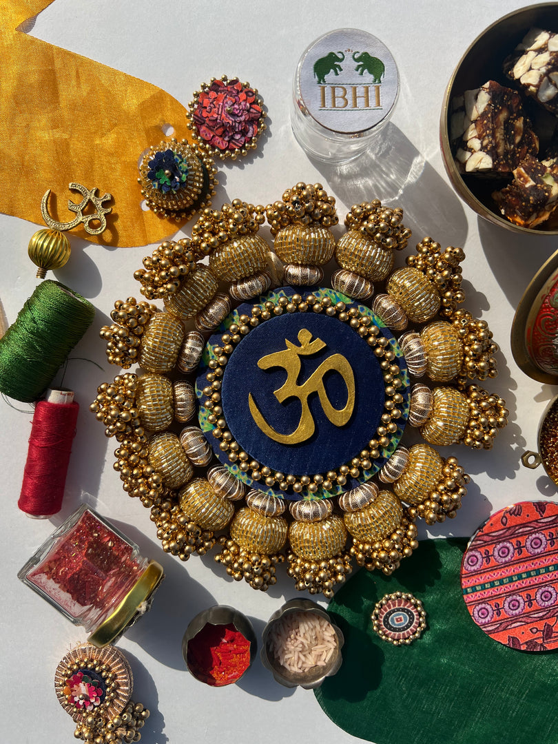 Chaandbali OM Pallet: OG Inflorescence Divine Pichwai + Maroon Navratna Patola