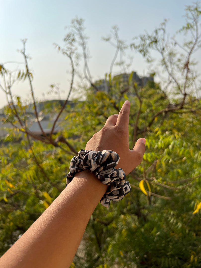 Turkish Hues Intense Ajrakh Scrunchie
