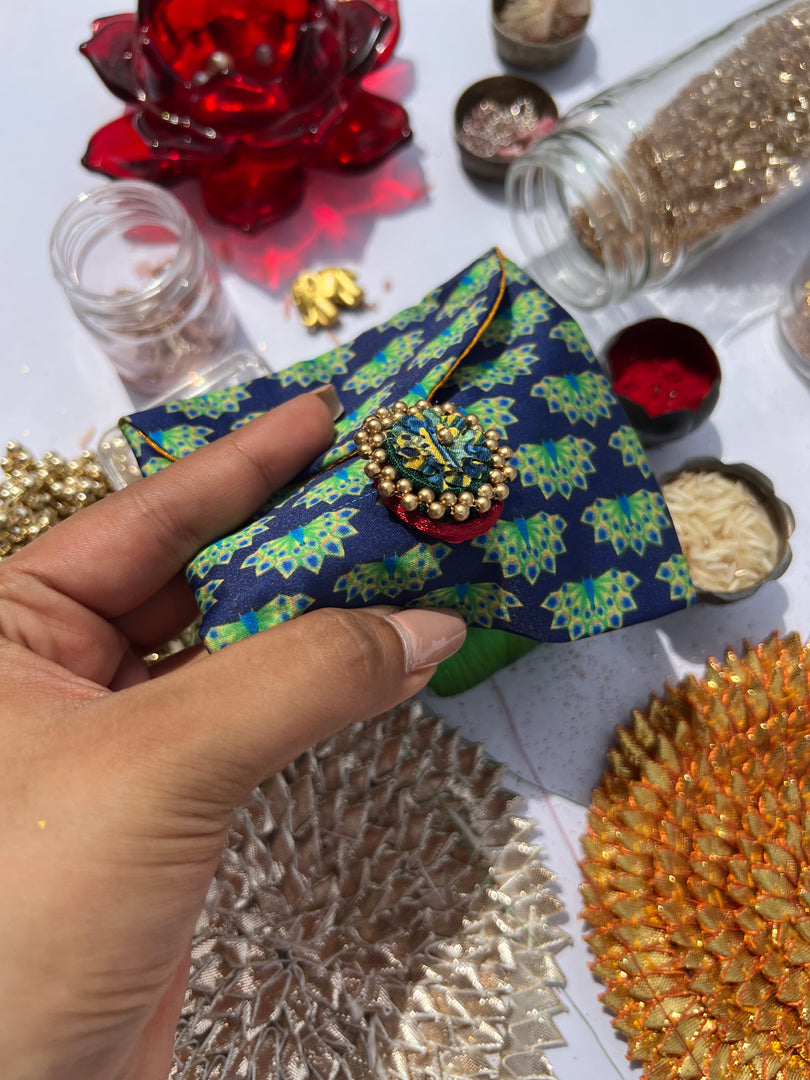 ADD ON: Maroon Navratna Patola Mini Pouch