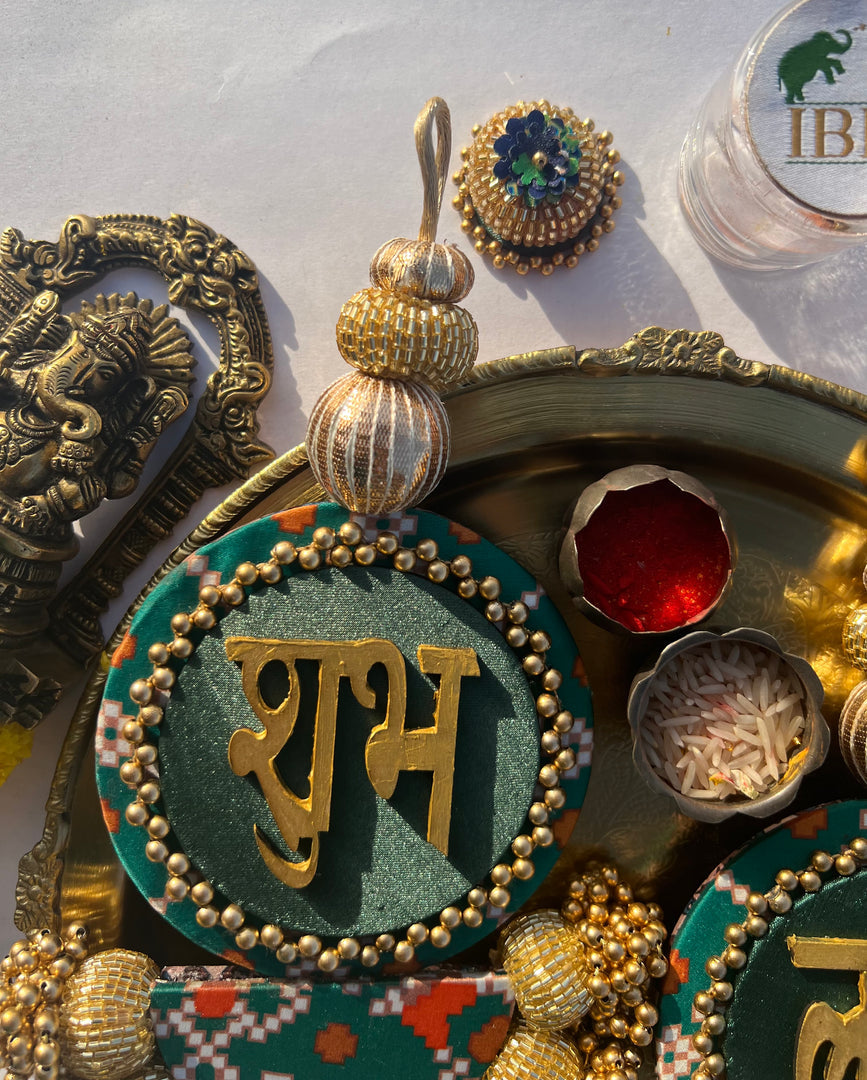 Rosie Rani + Kamal Bandhej Arc Embellished Shubh Labh Tassels