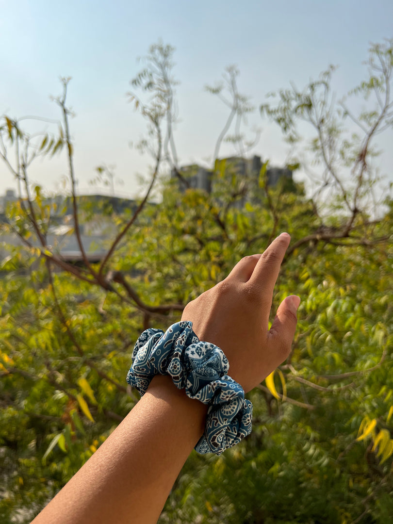 Turkish Hues Intense Ajrakh Scrunchie