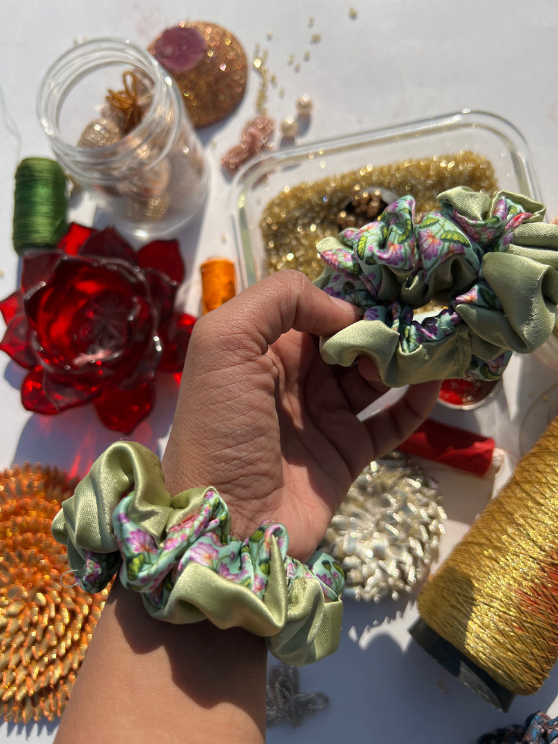 Turkish Hues Intense Ajrakh Scrunchie