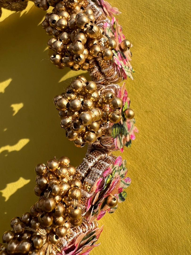 Enchanted Maroon Navratna Patola Mini Lumba Hair band