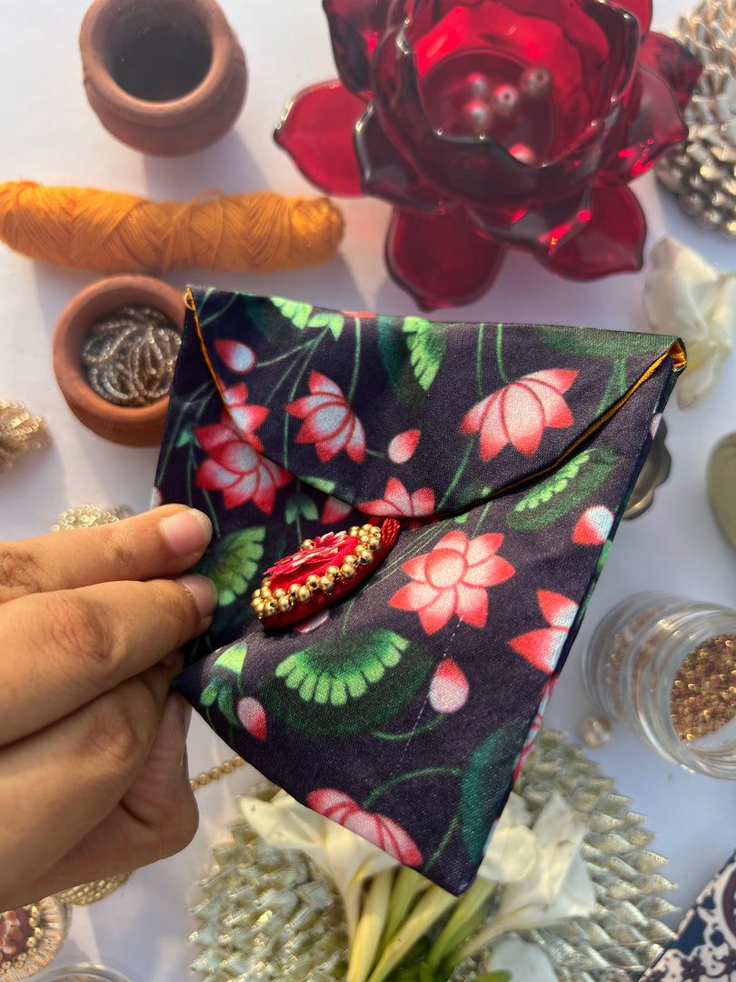 ADD ON: Maroon Navratna Patola Mini Pouch