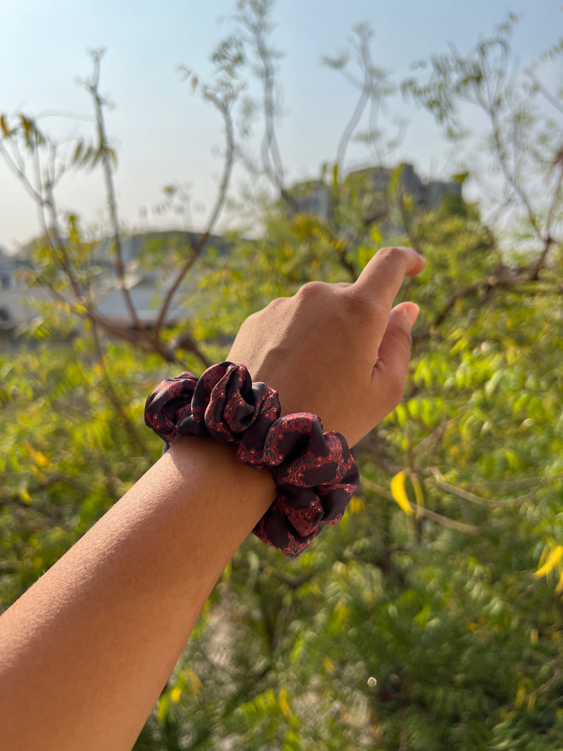 Turkish Hues Intense Ajrakh Scrunchie