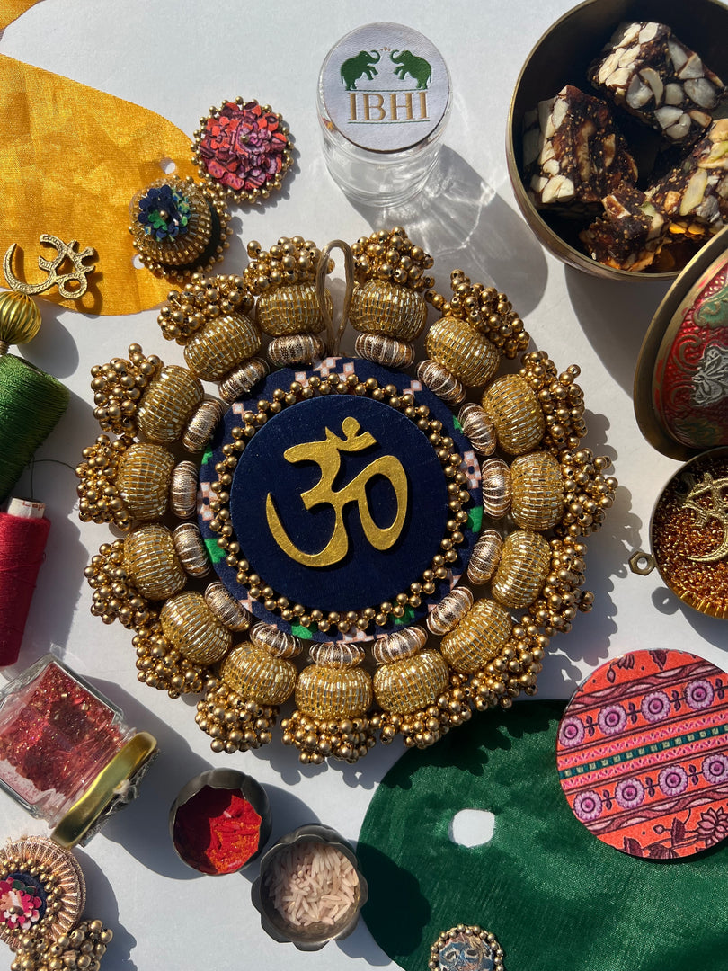 Chaandbali OM Pallet: OG Inflorescence Divine Pichwai + Maroon Navratna Patola