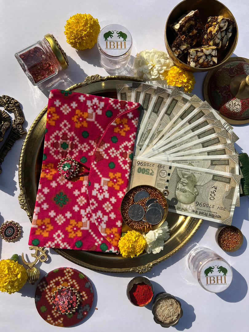 Pink Colloquial Divine Pichwai Shagun Envelope