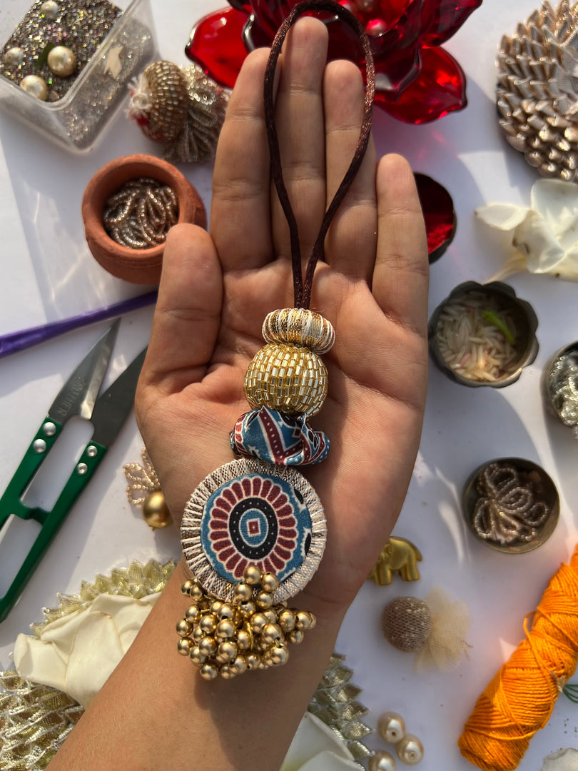 Glass Beaded Plumeria Lumba- Bhabhi Rakhi