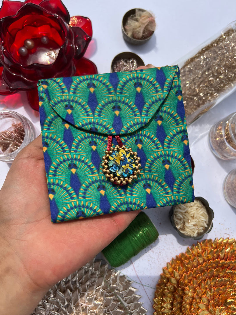 ADD ON: Maroon Navratna Patola Mini Pouch