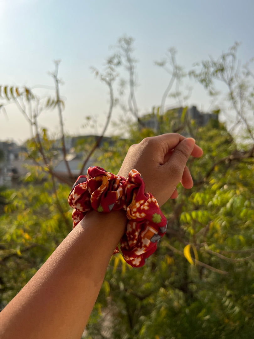Turkish Hues Intense Ajrakh Scrunchie