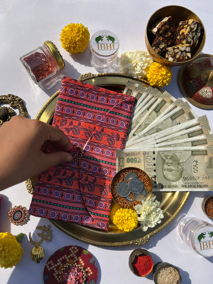 Pink Colloquial Divine Pichwai Shagun Envelope