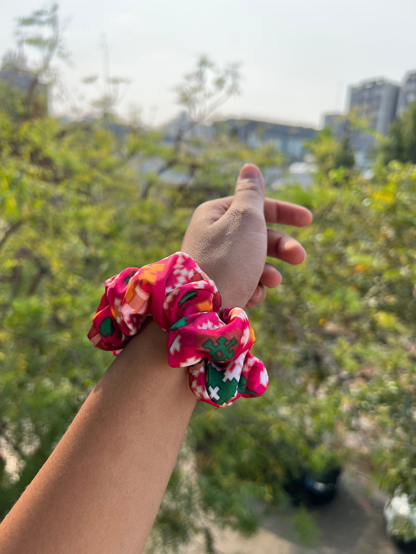 Turkish Hues Intense Ajrakh Scrunchie