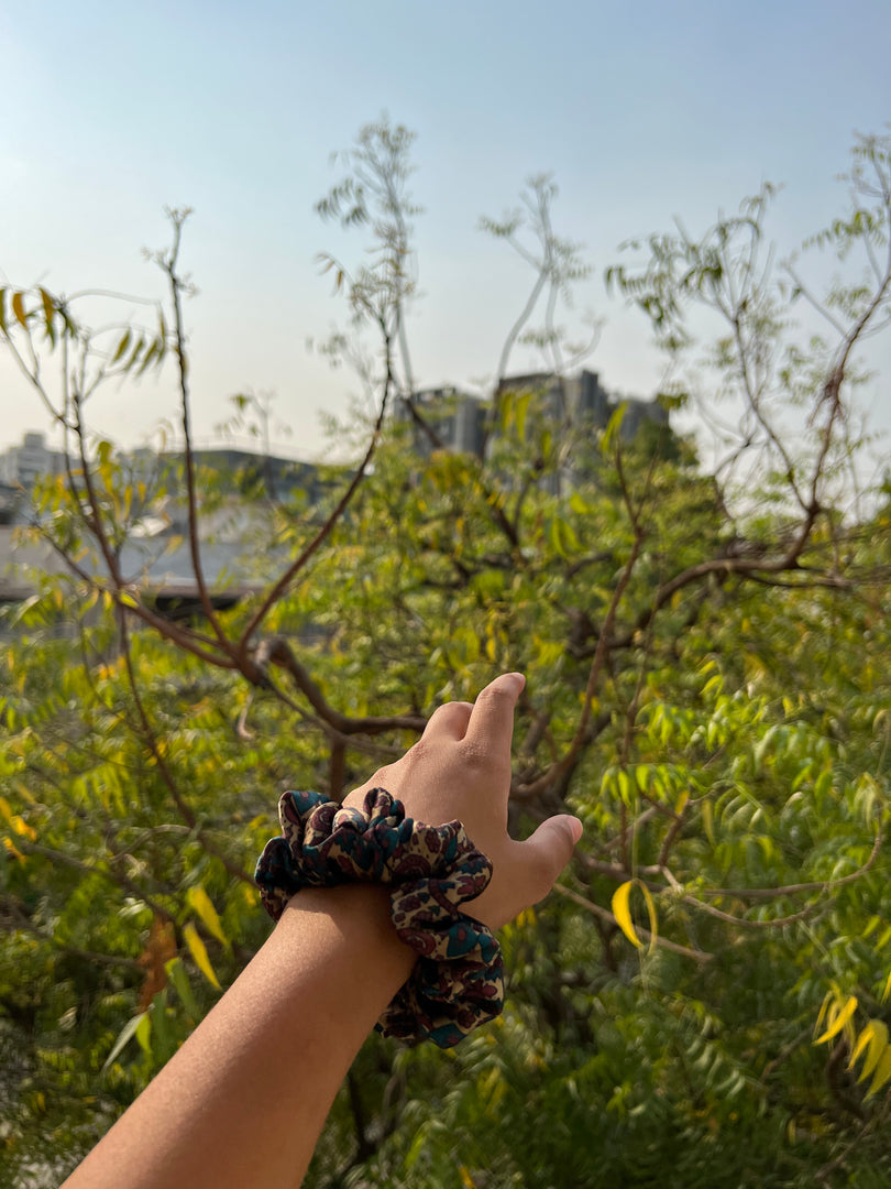 Turkish Hues Intense Ajrakh Scrunchie