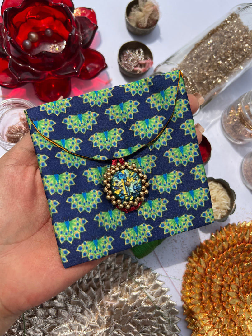 ADD ON: Maroon Navratna Patola Mini Pouch