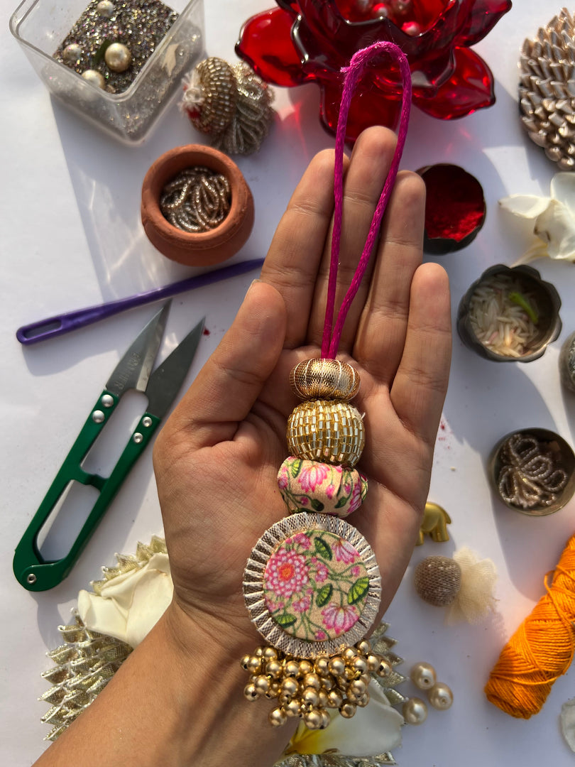 Glass Beaded Plumeria Lumba- Bhabhi Rakhi