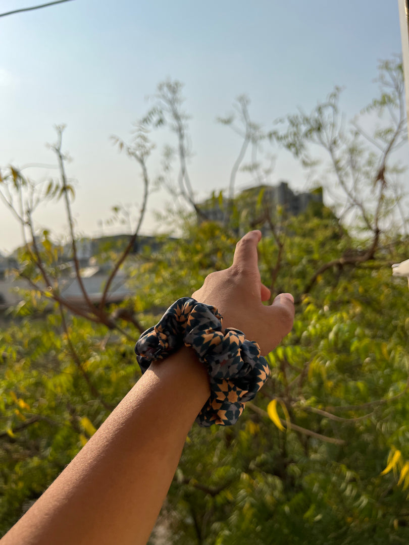Turkish Hues Intense Ajrakh Scrunchie