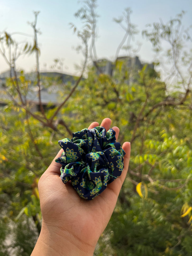 Turkish Hues Intense Ajrakh Scrunchie