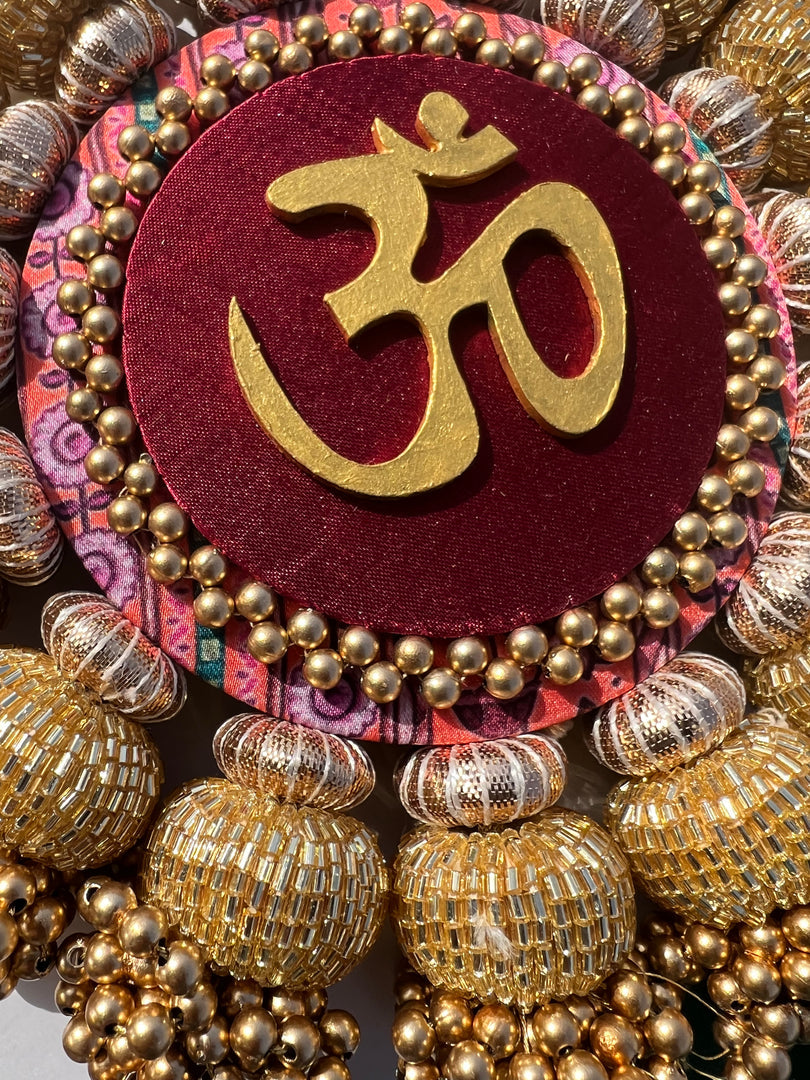 Chaandbali OM Pallet: OG Inflorescence Divine Pichwai + Maroon Navratna Patola