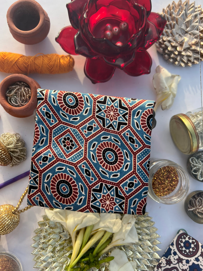 ADD ON: Maroon Navratna Patola Mini Pouch