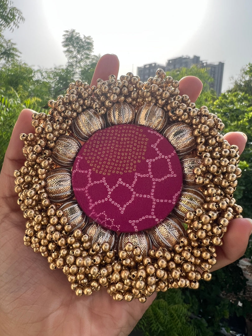 Tea Light Pallet- Solid Pink + Pink Navratna Patola