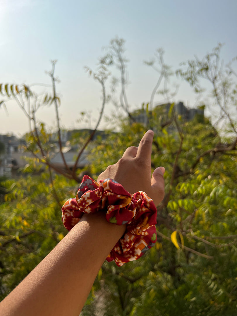 Turkish Hues Intense Ajrakh Scrunchie