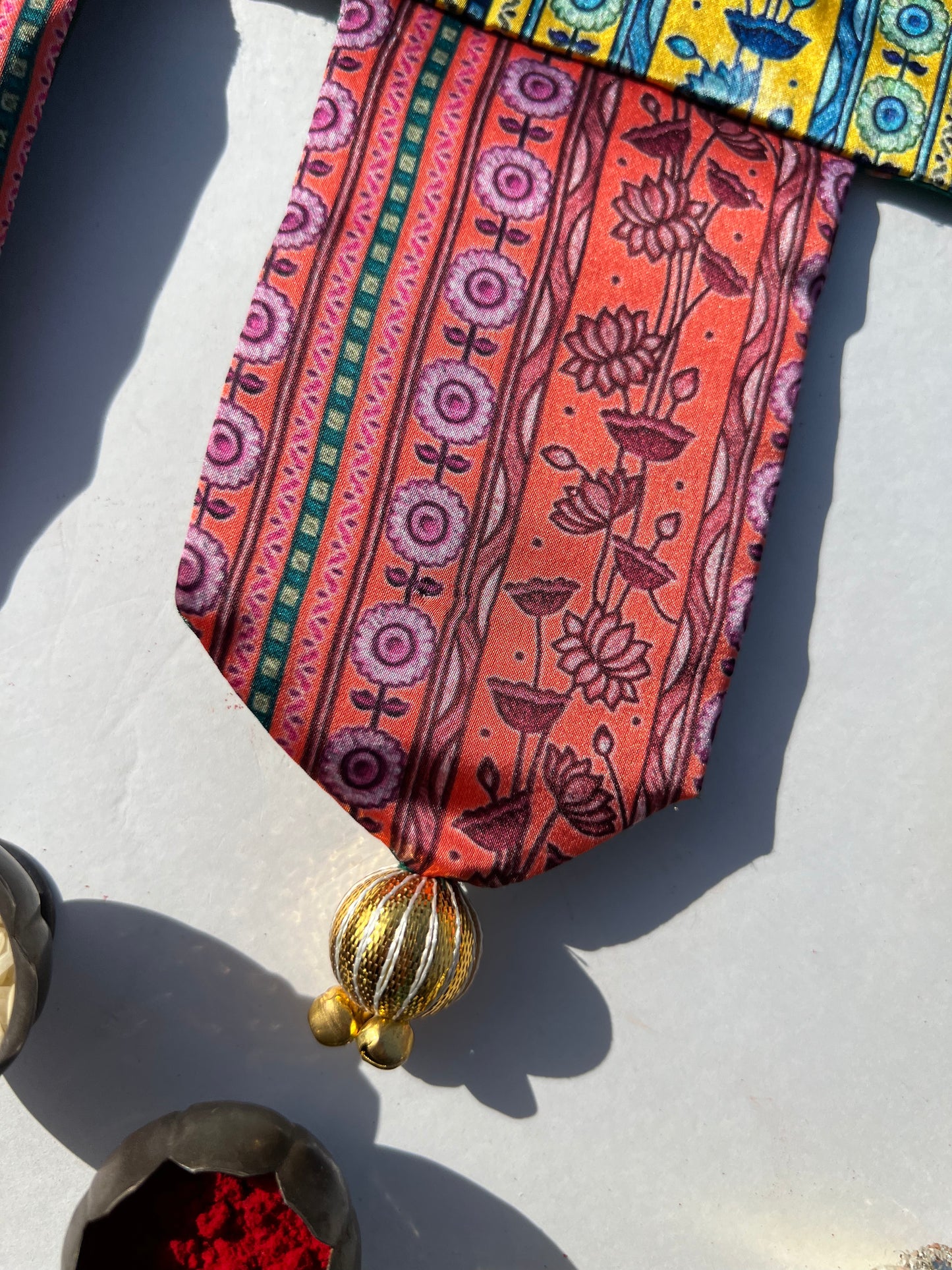 OG Style Toran: Bottle Green Navratna Patola + Congruous Divine Pichwai (Flexible)