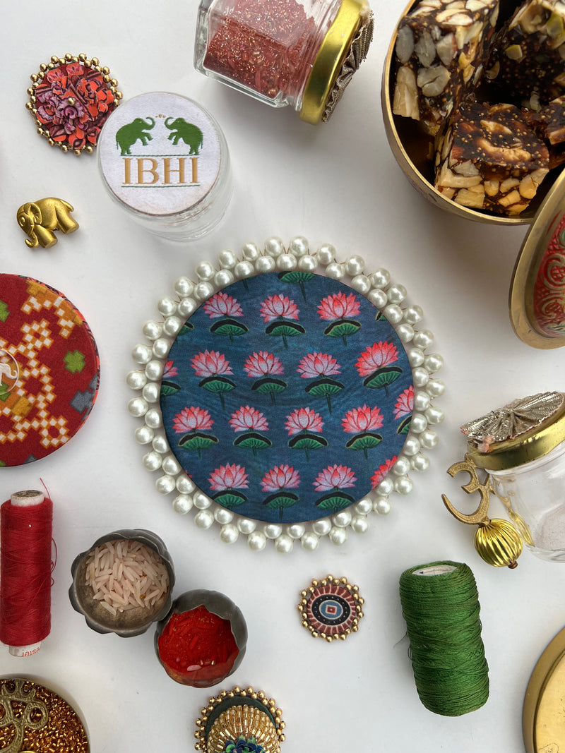 Pearl Beaded Platter: Idiosyncratic Divine Pichwai