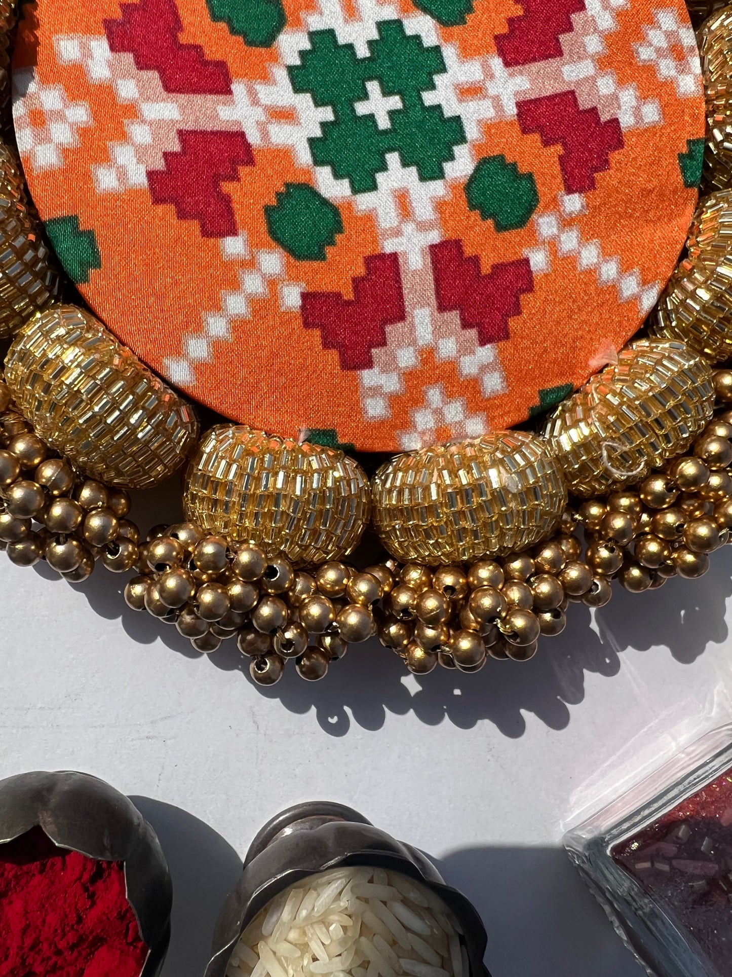 DIVA DIYA PALLET: Enchanted Maroon Navratna Patola + Golden Yellow Navratna Patola