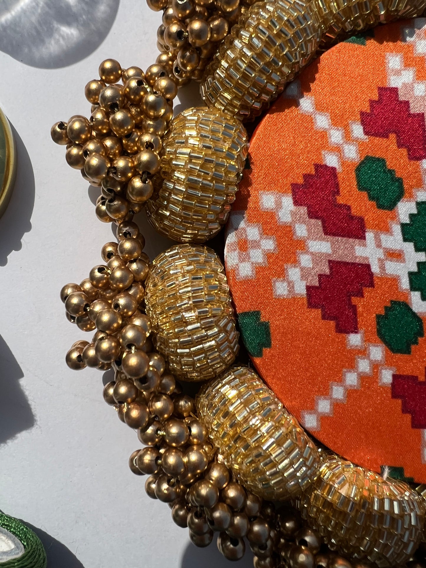 DIVA DIYA PALLET: Enchanted Maroon Navratna Patola + Golden Yellow Navratna Patola