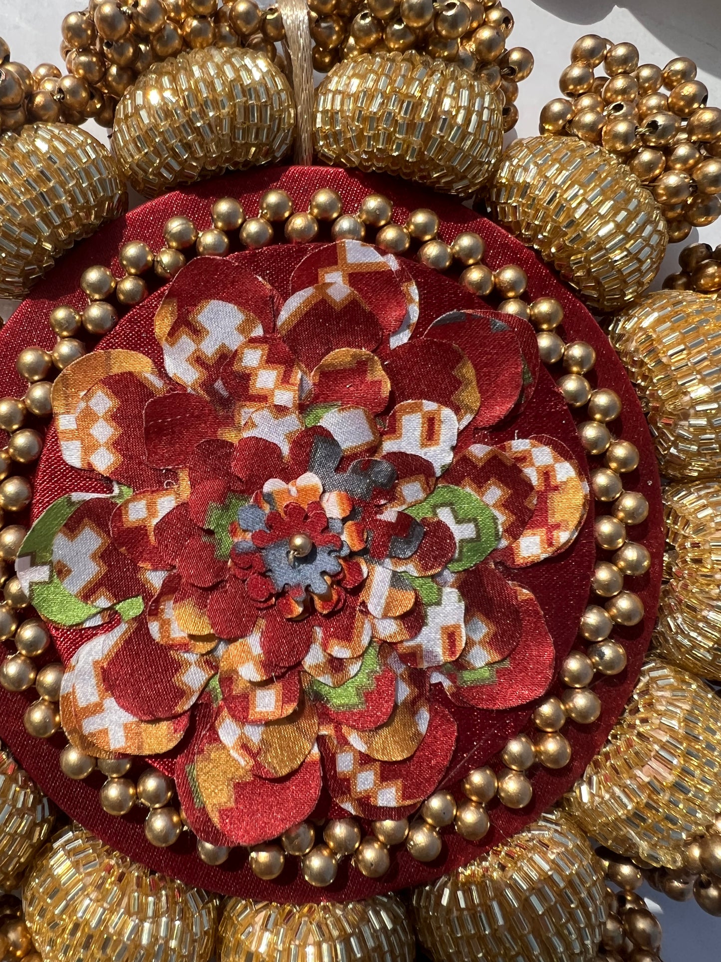 DIVA DIYA PALLET: Enchanted Maroon Navratna Patola + Golden Yellow Navratna Patola