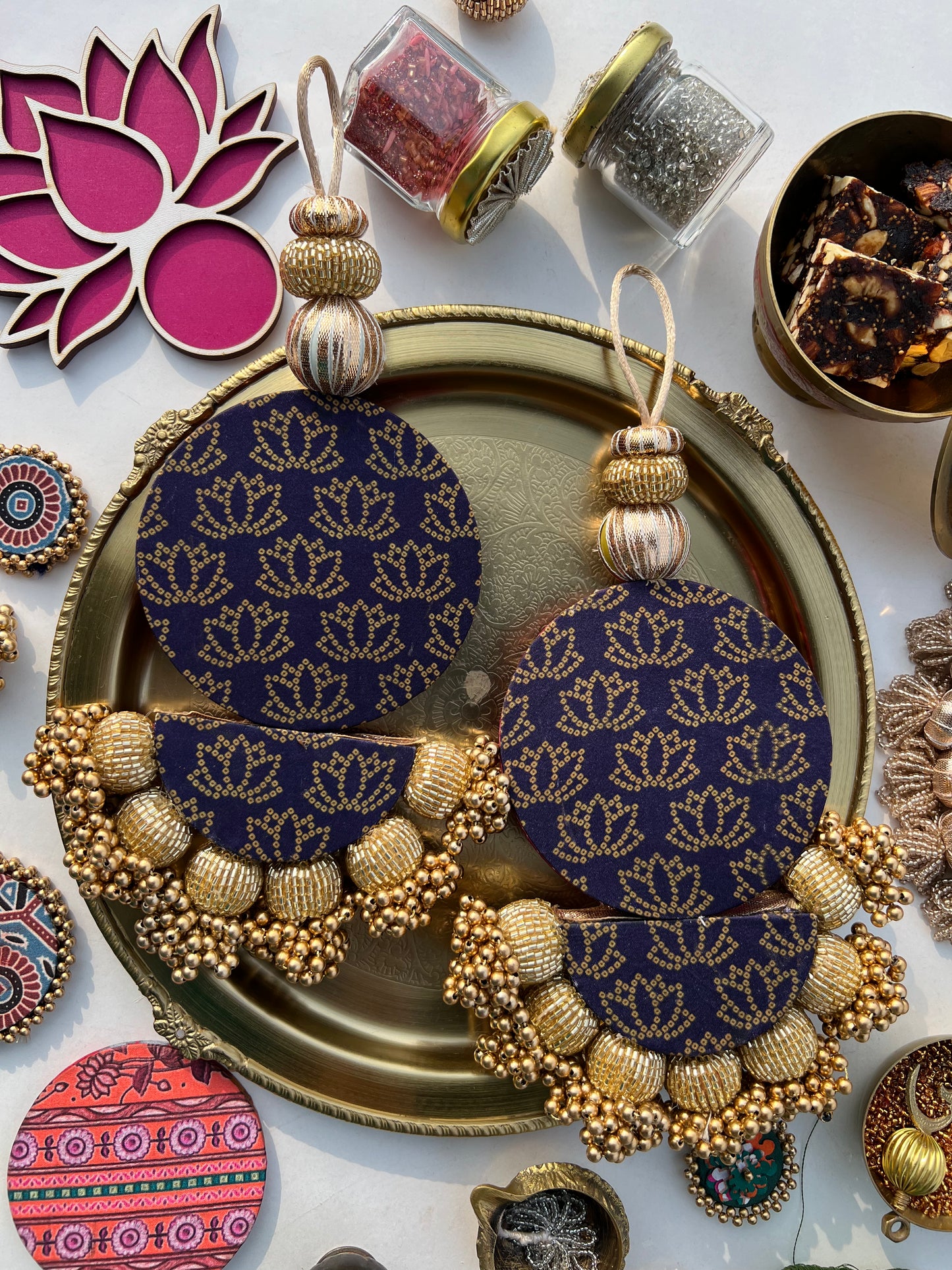 Rosie Rani + Kamal Bandhej Arc Embellished Shubh Labh Tassels