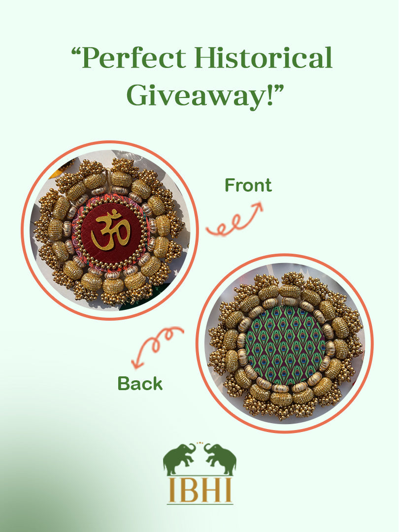 Chaandbali OM Pallet: OG Inflorescence Divine Pichwai + Maroon Navratna Patola