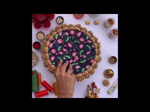 Inflorescence and Pink Colloquial Divine Pichwai Glass Beaded Mini Rangoli