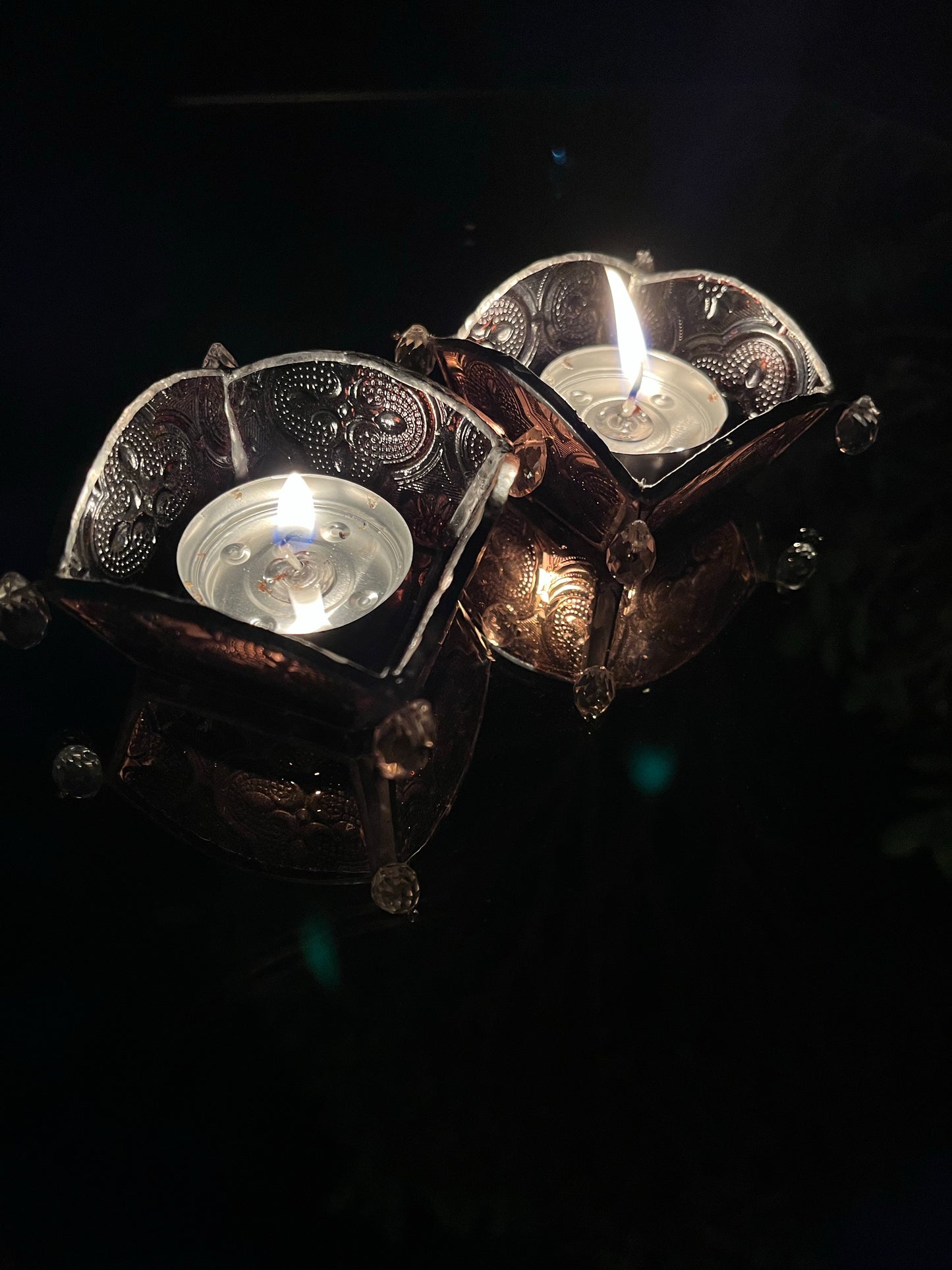 Colored Glass Diya