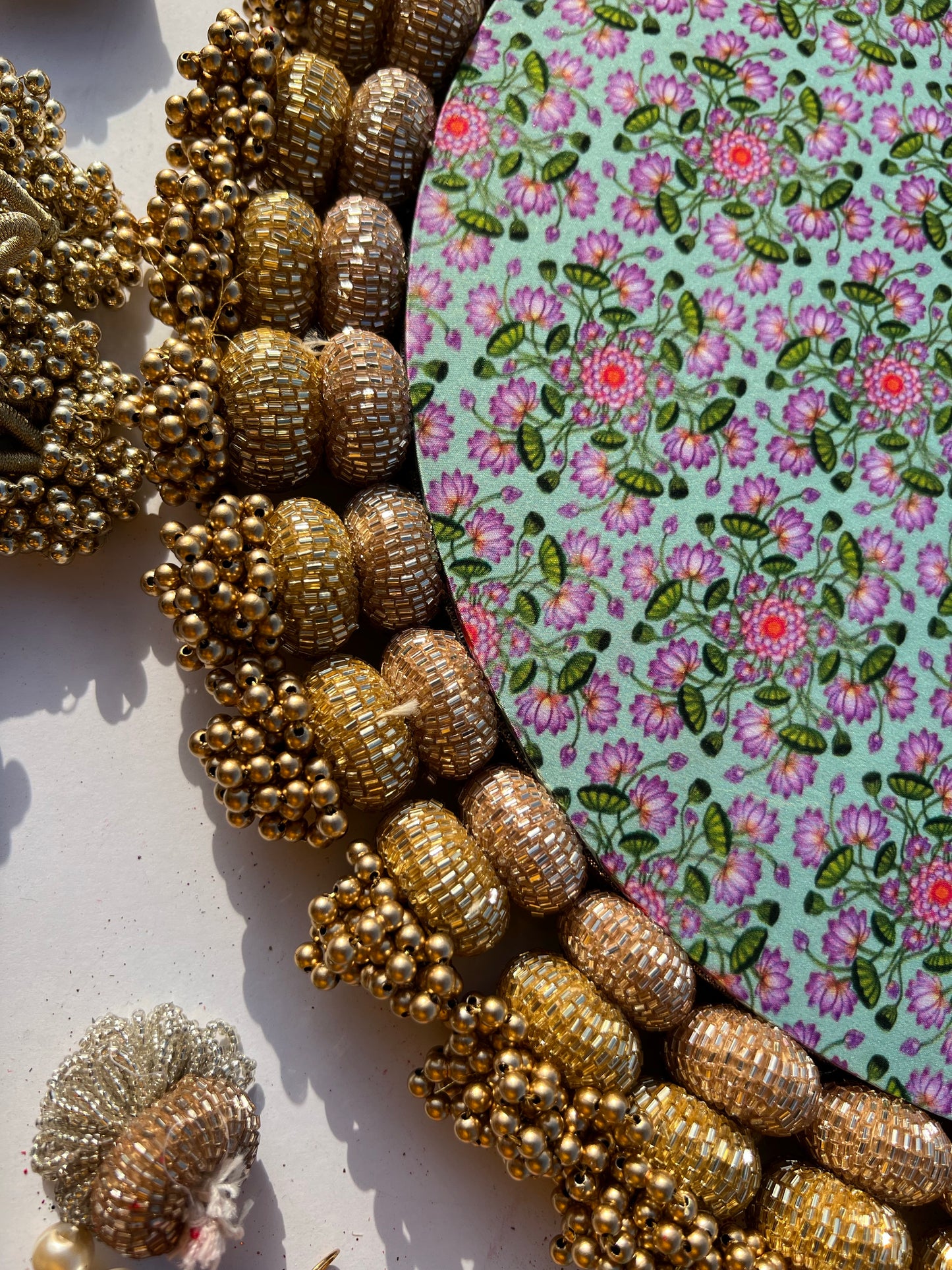 Pastel Pistachio Inflorescence Divine Pichwai Mirror Pallet- Regular