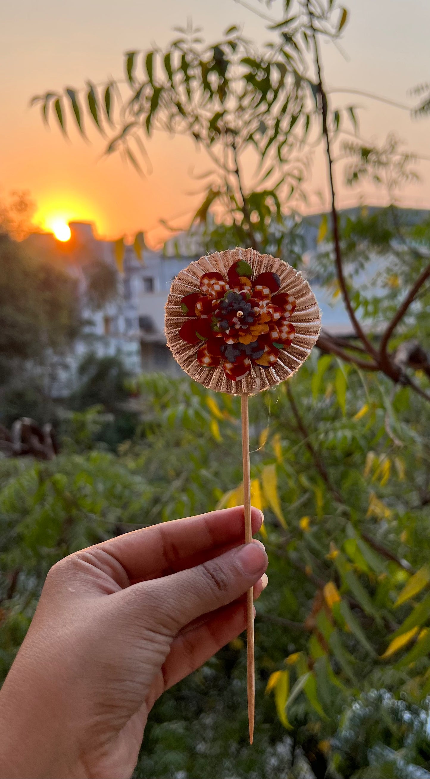 Maroon Navratna Patola + OG Inflorescence Divine Pichwai Trinket