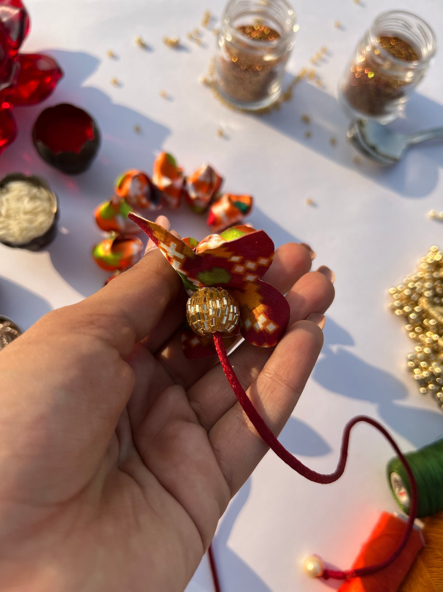Yellow Navratna Patola Gajra- FLOWER GARLAND FOR HAIR
