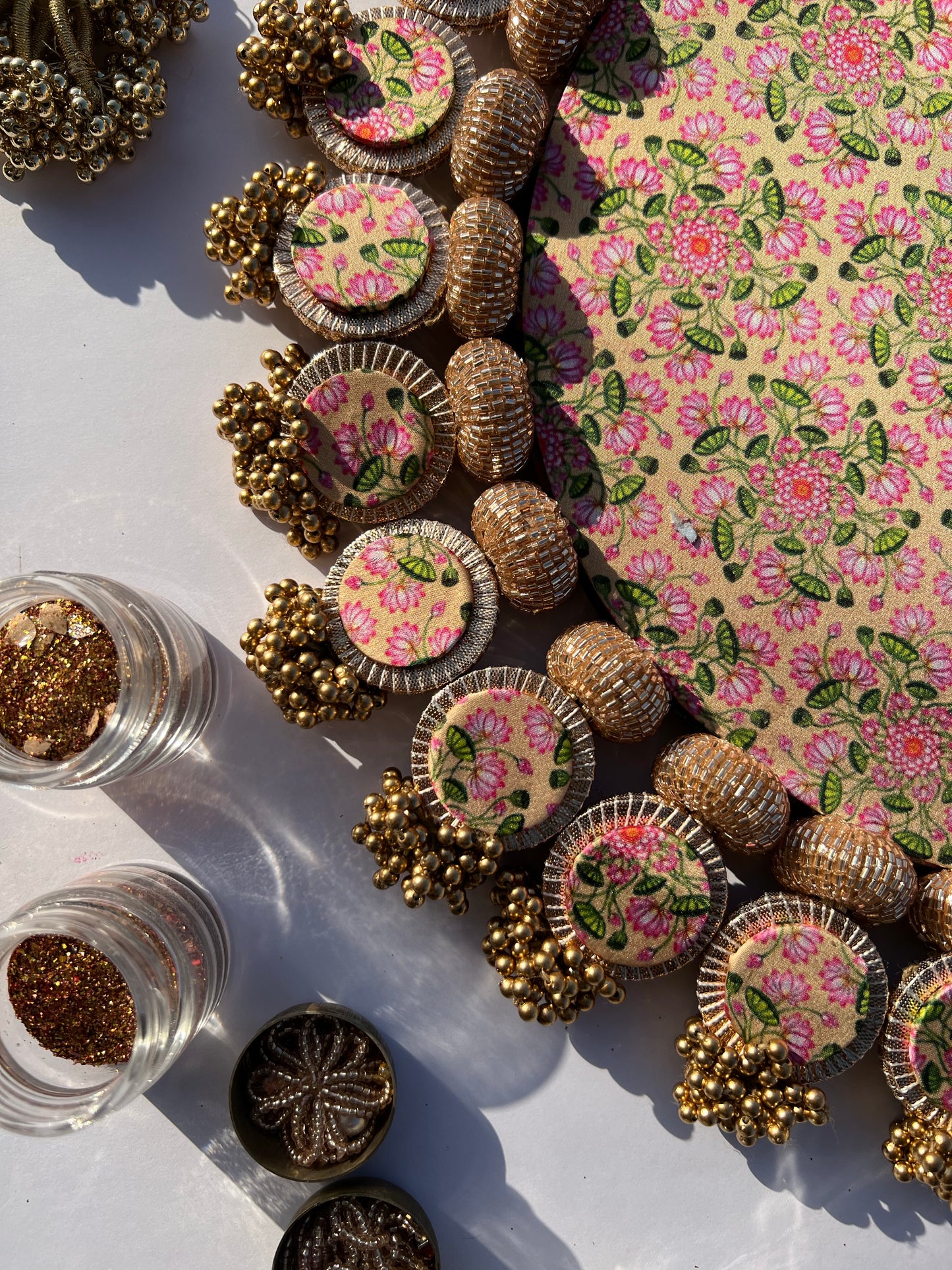 Inflorescences & Pink Colloquial Divine Pichwai Whole Emblem Glass Rhapsody Lumba Rangol
