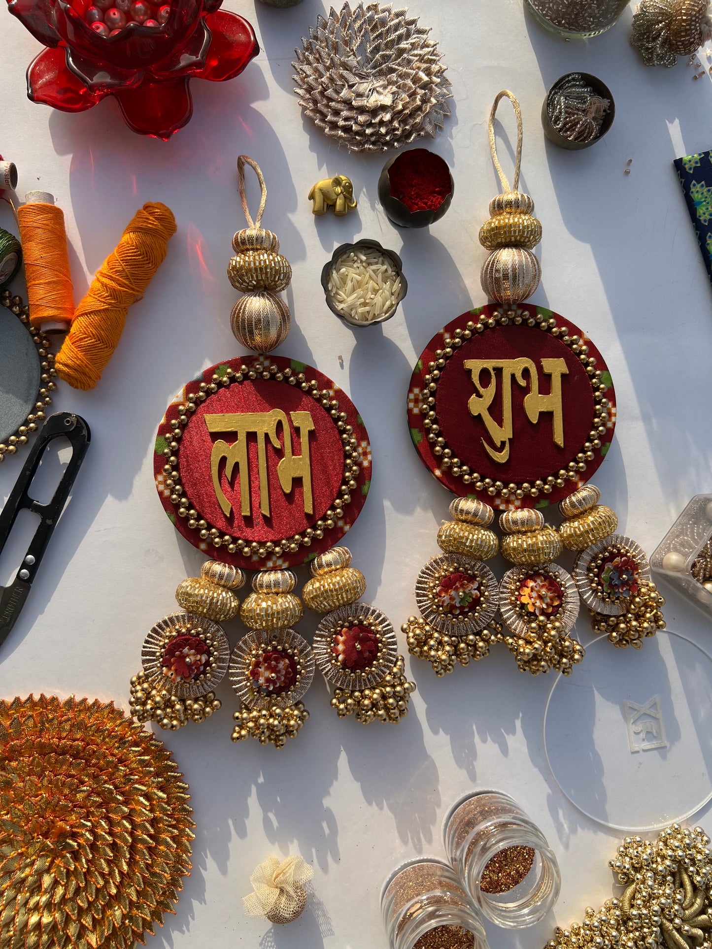 Neeti Roop (नीति रूप) – Maroon & Green Navratna Patola Shubh Labh