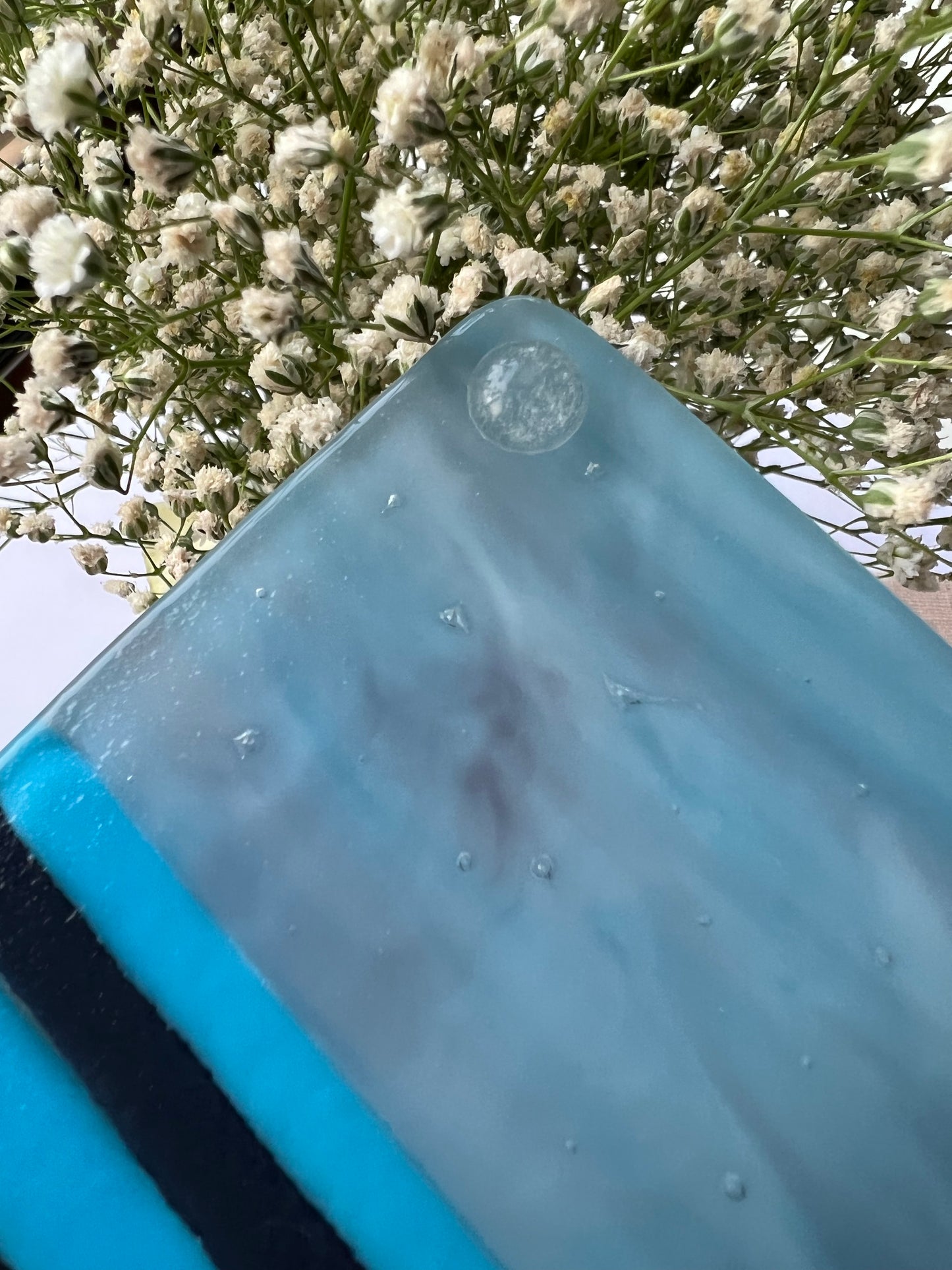 Azure & Brown Jet Fused Glass Coasters