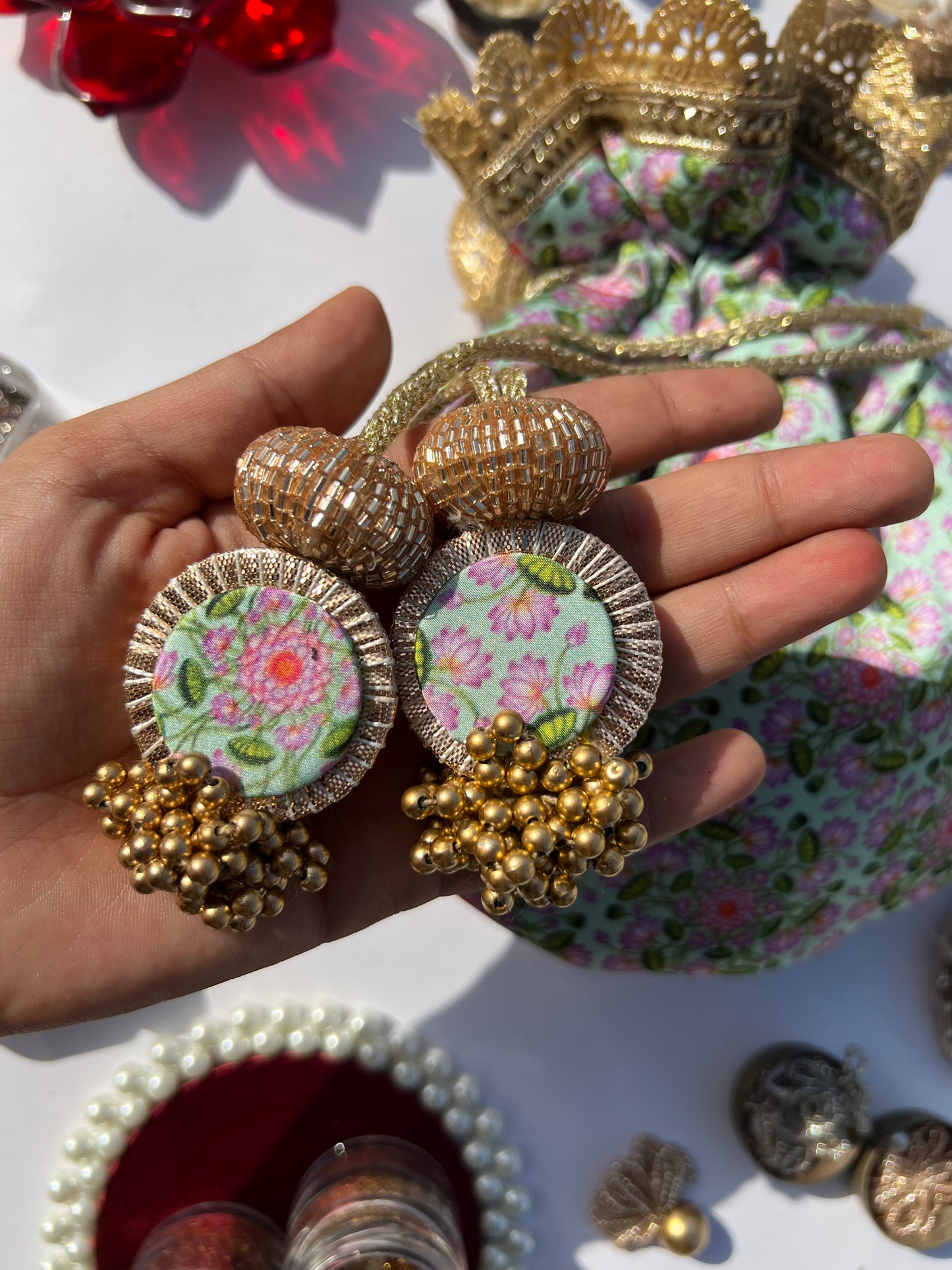 Assorted Mix of Circular Pichwai Potlis
