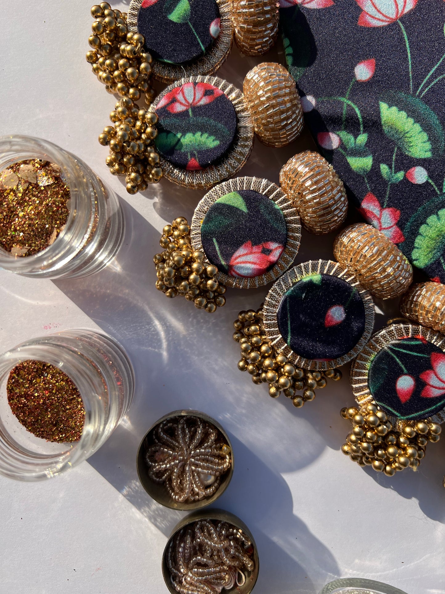 Inflorescences & Pink Colloquial Divine Pichwai Whole Emblem Glass Rhapsody Lumba Rangol