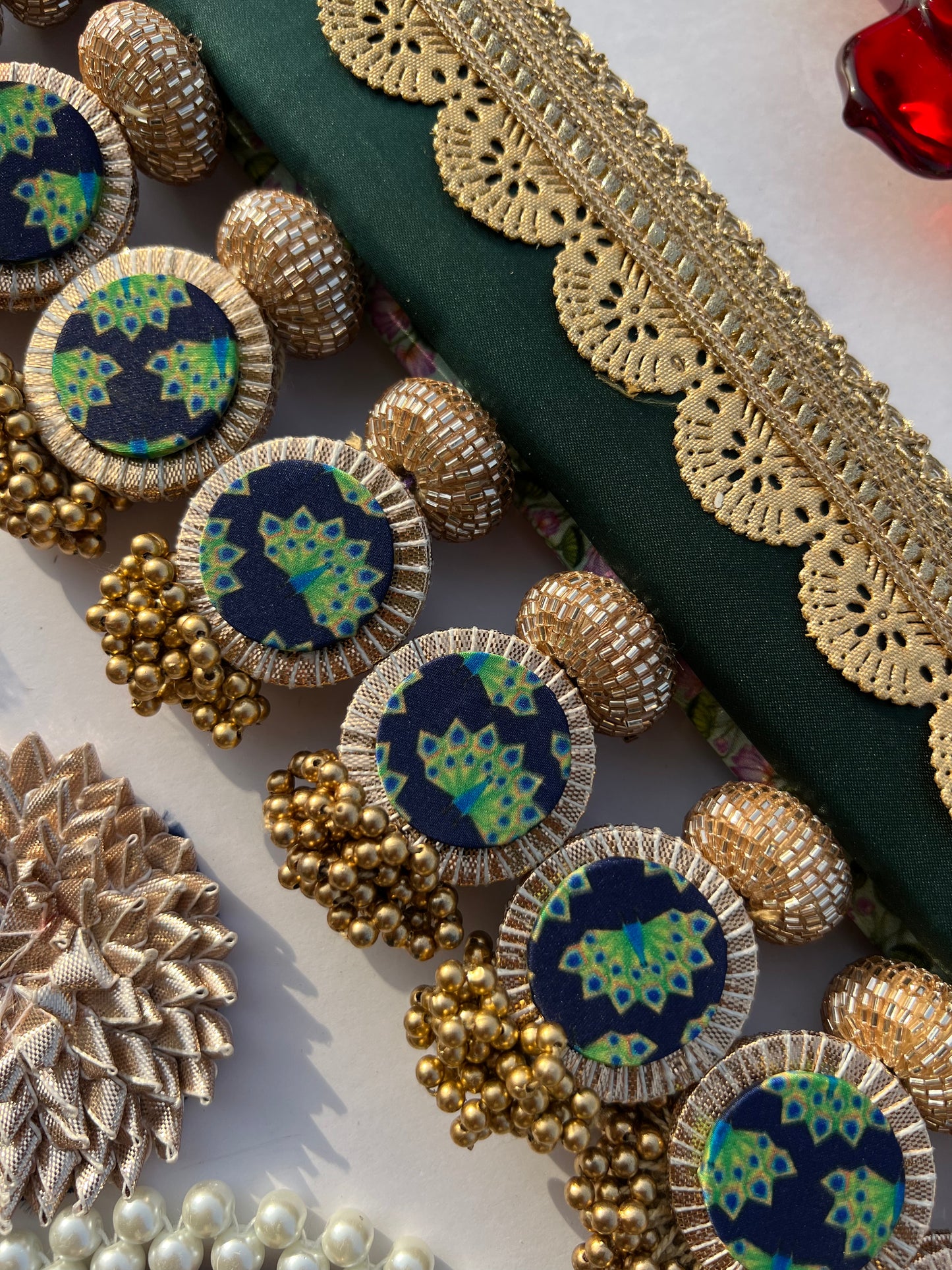 SLEEK: Green Solid Silk & Pastel Pistachio Inflorescence Divine Pichwai Signature Toran