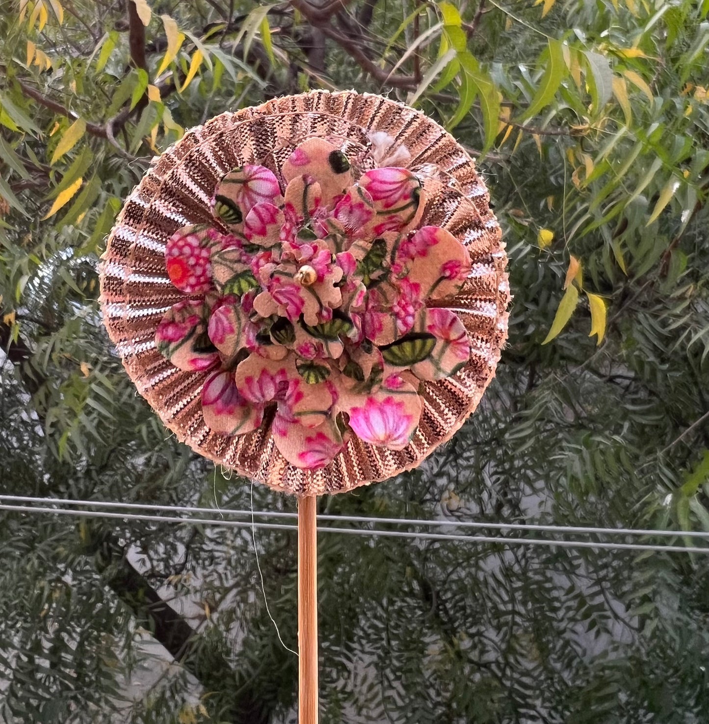 Maroon Navratna Patola + OG Inflorescence Divine Pichwai Trinket