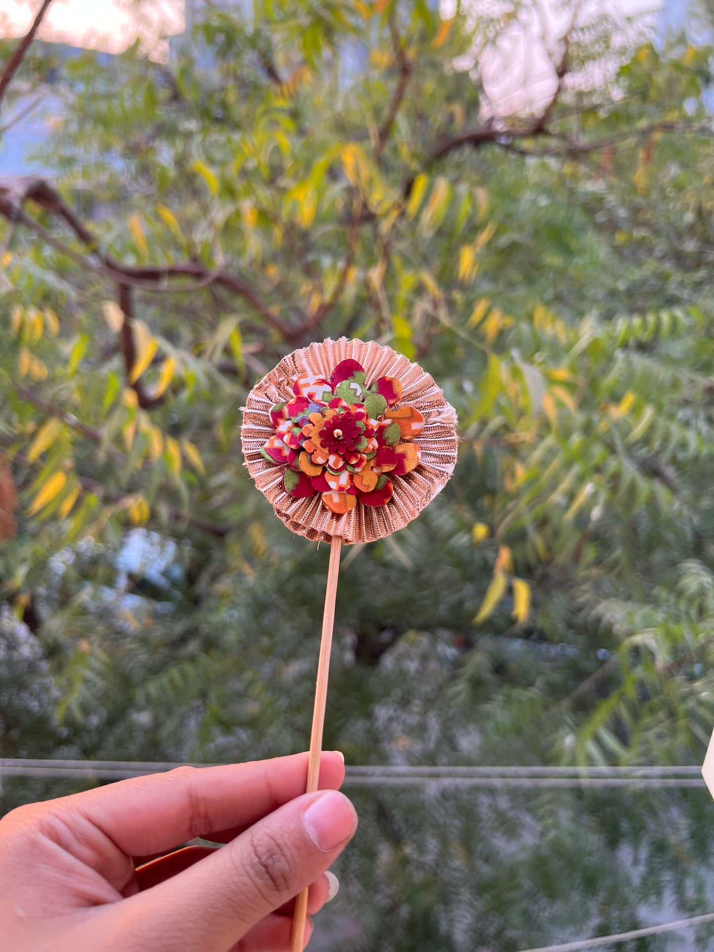 Maroon Navratna Patola + OG Inflorescence Divine Pichwai Trinket