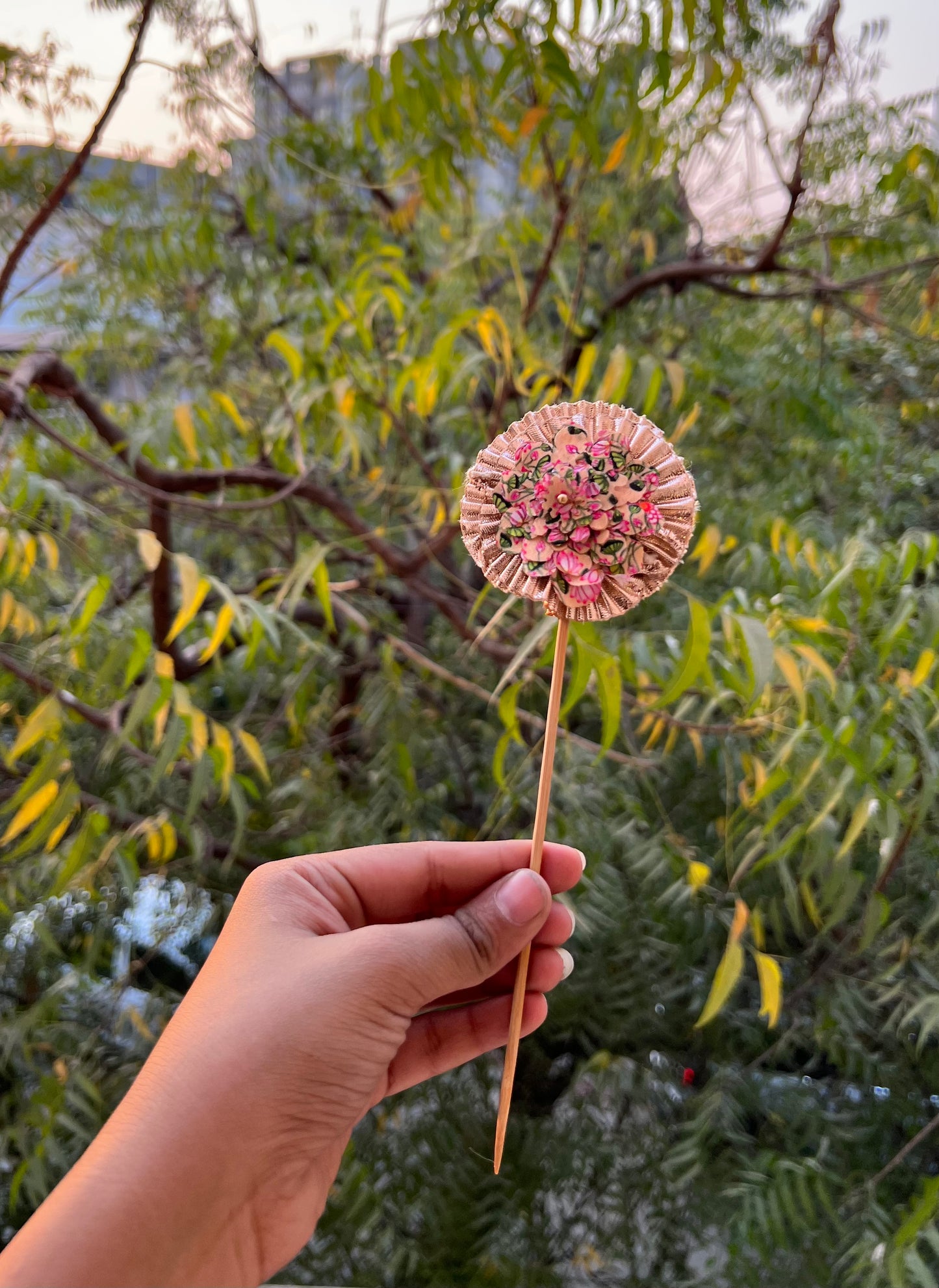 Maroon Navratna Patola + OG Inflorescence Divine Pichwai Trinket