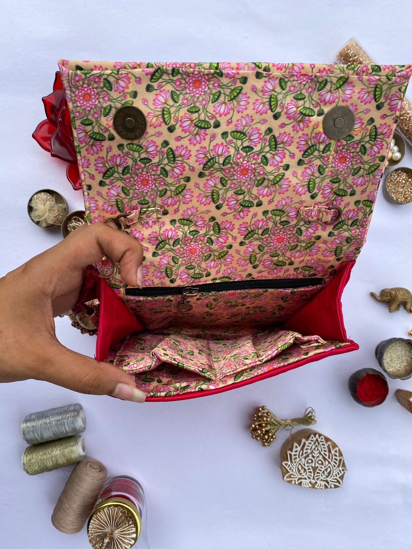 Inflorescence Divine Pichwai Macro Encase Clutch