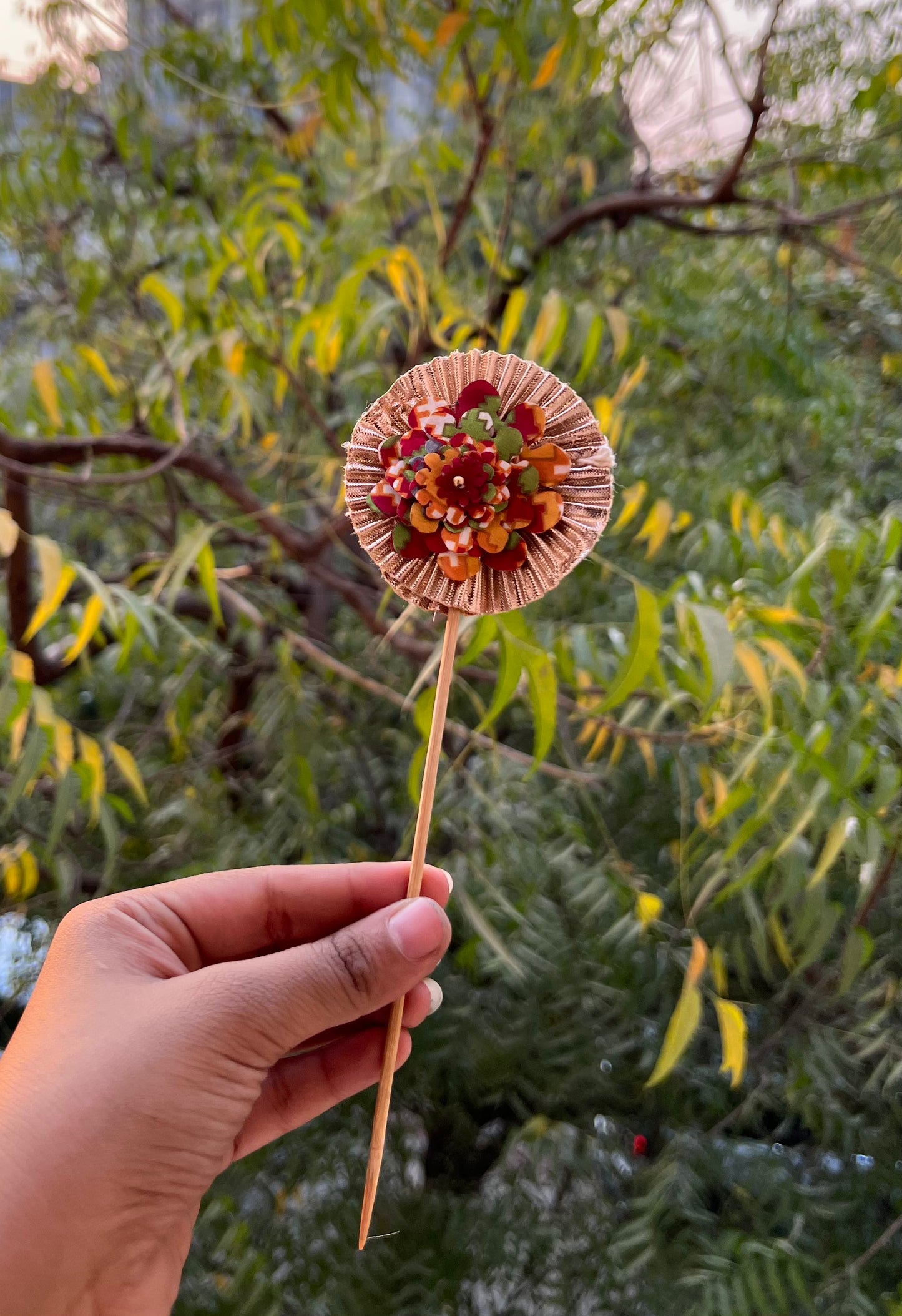 Maroon Navratna Patola + OG Inflorescence Divine Pichwai Trinket