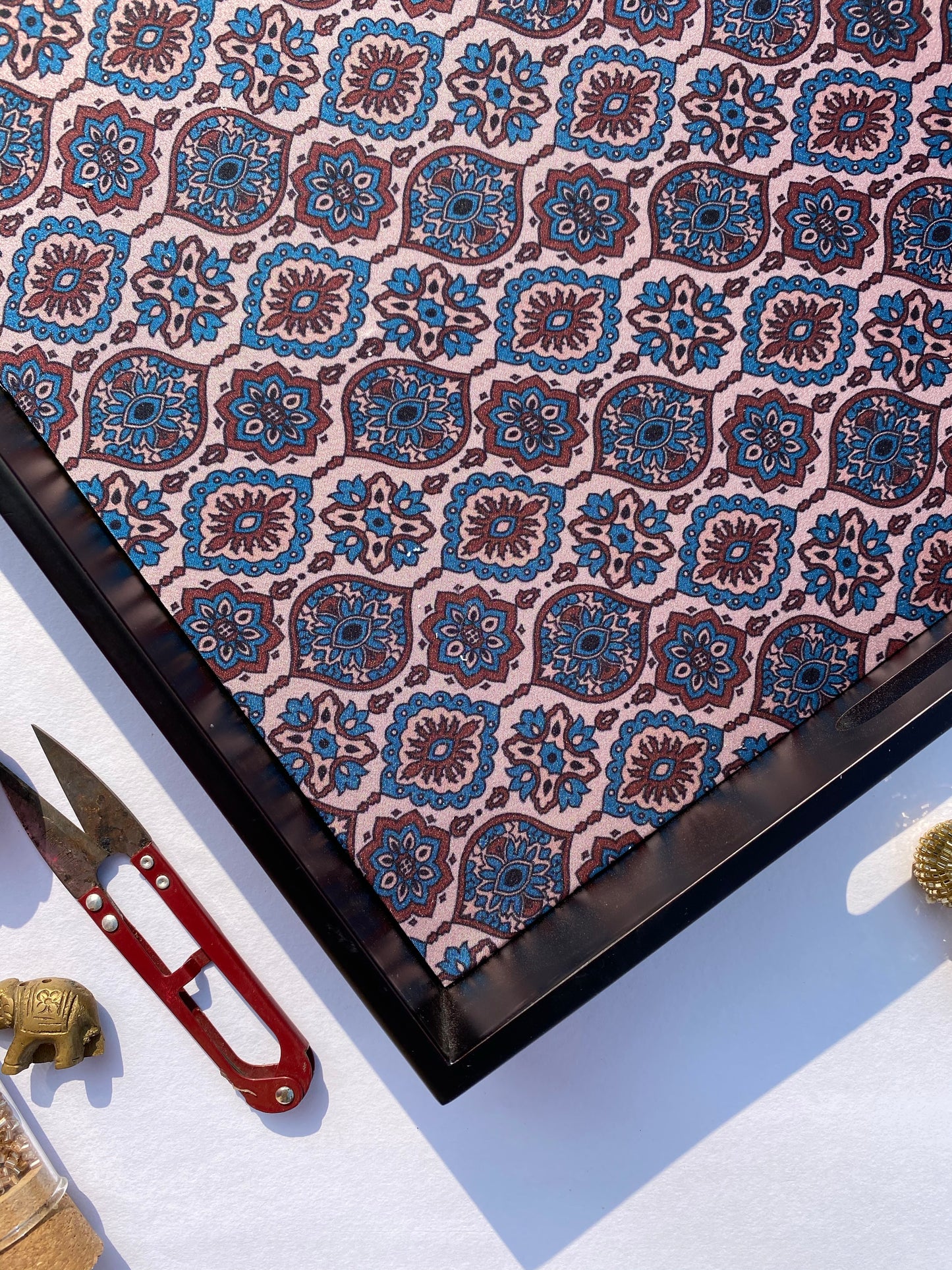 Upended Confluence Intense Ajrakh Square Multi-Purpose Tray
